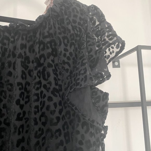 LOFT Leopard Velvet Drop Waist Swing Dress - Picture 4 of 7